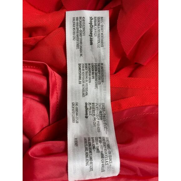 Disney Moana Girls A-Line Sleeveless Ruffle Dress Zip-Up Back Size 7/8 Red - Picture 4 of 8